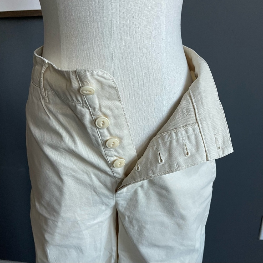 Alex Mill Kelly Wide Leg High Waist Pant Chino in Oatmilk - Picture 4 of 12